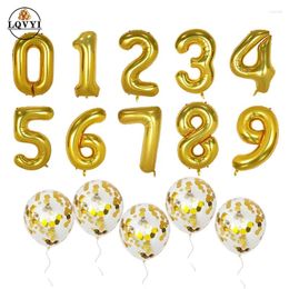 Party Decoration 6pcs 30/40'' Number 1 2 3 4 5 Air Globos Glitter Confetti Latex Balloon Wedding Christmas Baby Shower Birthday