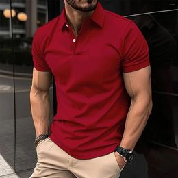 Men's Polos 2024 -Selling Fashion Elastic Short-Sleeved POLO Shirt Casual Breathable Top Comfortable T-Shirt Beach Style