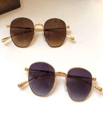 Metal Gold BONE PRONE frame sunglasses Brown Shaded Women sunglasses Sun glasses Shades lunettes de soleil New With Box3242469