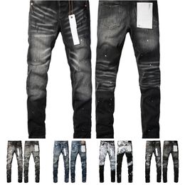 Purple jeans men pants with tag luxury women black size jeans men black slim fit pants unique design style with hole mens skinny jeans stack designer denim youth yu mans
