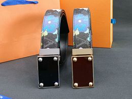 Fashion Designer Belts Luxury Brand Graffiti Genuine Leather Belt For Men and Women Gold Silver Buckle Width 3.8cm Highly Quality Retro Belts