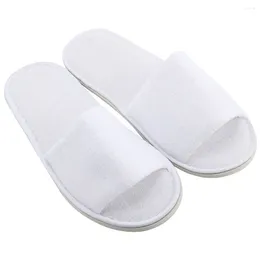 Slippers 5 Pairs Shoes Woman Spa El Guest Open Toe Towelling Disposable Terry Style Home Chaussures Femme Slippers#XX20