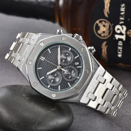 Aude Wrist Watches for Men 2024 Mens Watches Six needles All Dial Work Quartz Watch High Quality Top Luxury Brand Chronograph Clock Steel Belt Fashion