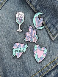 Enamel Pins Custom Moon Heart Wine Glass Brooch Lapel Badge Bag Cartoon Jewellery Gift for Kids Friends8131016