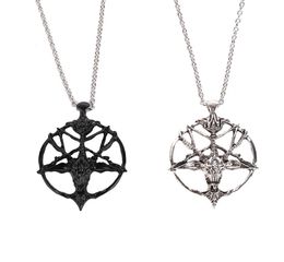 Fashion Pentagram Pan God Skull Goat Head Pendant Chain Necklace Unisex Luck Alloy Retro Vintage Jewelry4020585