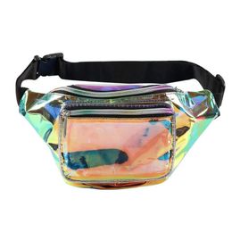 3pcs Waist Bags PVC Transparent Laser Large Capacity Waterproof Protable Sport Fanny Packs