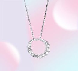 Ins Top Selling Simple Fashion Jewellery 925 Sterling Silver Round Cut White Clear 5A Cubic Zircon Promise Women Wedding Bridal Brac8806155