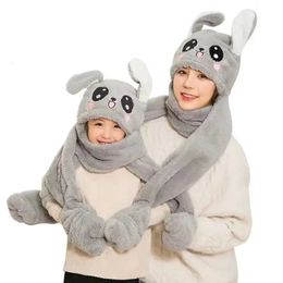 Winter Cute Funny Hat Moving Rabbit Ear Hat Velvet Toys Hair Hoop Hat Rabbit Hat Moves Ear Hat Plush Toy 5 Colour Gifts For Child 240401