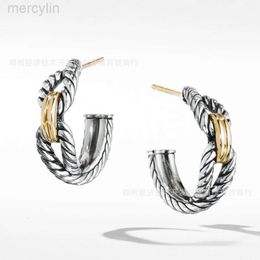 2024 Designer David Yumans Yurma Jewellery Bracelet Xx 925 Sterling Silver Double Twisted Earrings C-shaped Earrings