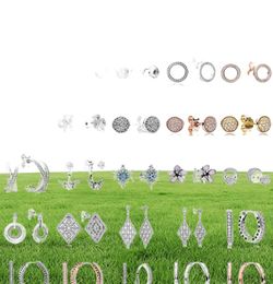 NEW 100% 925 Sterling Silver Earrings Flower type Hollow Ear Studs charm Beads Fit Bracelet DIY Dangler Wholesale factory1597944