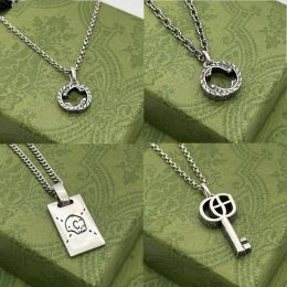 Chains High Quality designer Jewellery necklace 925 sterling silver chain mens womens key pendant skull tiger with letter designer necklace
