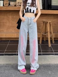 Women's Jeans For Women Straight Vintage Wide Leg Autumn Winter 2024 High Waisted Full Length Oversized Streetwear Clothes Pants