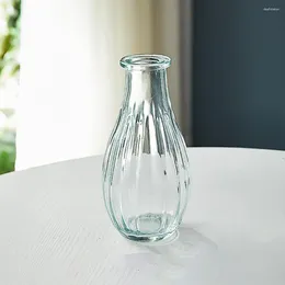 Vases Embossed Printing Vintage Vase Glass Creaft Simple Mini DIY Transparent Hydroponics Home Decor