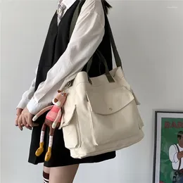 Shoulder Bags Ins Japan And South Korea Lazy Style Canvas Bag Large Capacity Messenger Female College Student Class Handbag