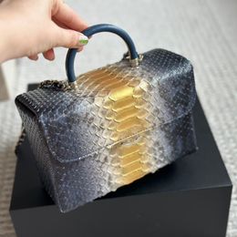 Milk Box Bag Makeup Bag Fashion Women Shoulder Bag Cowhide Crocodile Print Light Gold Hardware Metal Cc Buckle Luxury Handbag Crossbody Bag Mirror Purse Sacoche 20cm