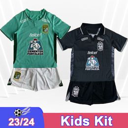 23 24 Club Leon Kids Kit Soccer Jerseys RODRIGUEZ I. MORENO W. TESILLO DAVILA A. MENA F. VINAS A. FRIAS Home Away Football Child Shirts Uniforms