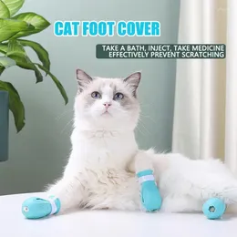 Cat Costumes Silicone Anti-Scratch Shoes For Cats Adjustable Pet Boots Bath Washing Claw Cover Protector Grooming Supplies