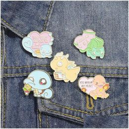 Cartoon Accessories Kids Game Yellow Elf Turtle Dragon Pin Cute Movies Games Hard Enamel Pins Collect Brooch Backpack Hat Bag Collar Dhdo6