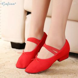 Dance Shoes GNFION Ballet With Heels Adult Women Soft Leather Practise Teacher Teaching