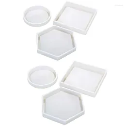 Jewelry Pouches 6 Pack Silicone Molds Including Square Hexagon Round - Resin Clear Epoxy For Casting With R