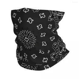 Scarves Black Paisley Bandana Neck Cover Motorcycle Club Style Wrap Scarf Multi-use Balaclava Cycling Unisex Adult All Season