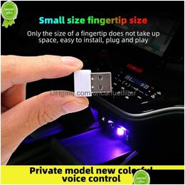 Decorative Lights Car Light Mini Usb Led Interior Atmosphere Emergency Lighting Pc Colorf Lamp Accessories Drop Delivery Mobiles Moto Dhdtb