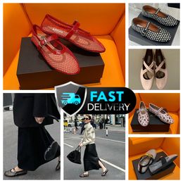 2024 With Box Dress Shoes Designer Sandal ballet slipper slider flat dancing Women round toe Rhinestone Boat shoes Luxury GAI riveted buckle shoes size 35-40 black