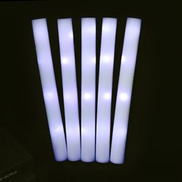 60Pcs White LED Glow Bulk Colourful LED Glow Sticks Foam Stick Cheer Tube Dark Light Birthday Wedding Party Supplies 240318