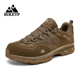 HIKEUP Arrival Leather Hiking Shoes Wear-resistant Outdoor Sport Men Shoes Lace-Up Mens Climbing Trekking Hunting Sneakers 240415