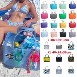 Cosmetic Bags Extra Large Boggs Beach Bag Summer EVA Beach Basket Women Picnic Tote Bag Holes Waterproof Handbag Pouch Shopping Shoulder Bag L410