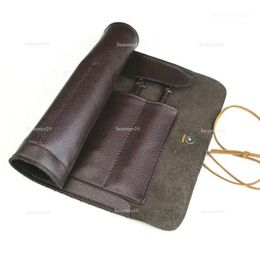 Hair Salon Roll-Up Kitchen Tools PU Leather Carving Knives Pocket Storage Organiser Seal Engraving Cover Chef Knife Bag