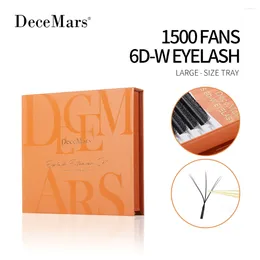 False Eyelashes DeceMars Large Amount 6D W Eyelash Extension Large-size Tray 1500 Fans