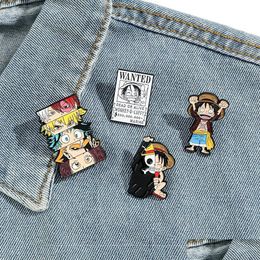 Cartoon Accessories Japanese Childhood One Piece Characters Enamel Pins Cute Movies Games Hard Collect Brooch Backpack Hat Bag Colla Dhmp9