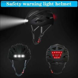 Cycling Caps Masks LED Lamp Cycling Bicycle Helmet Smart Men Women kids Bike LED Light Cap w/ Headlight Taillight for Scooter motorcycle Cycling L48