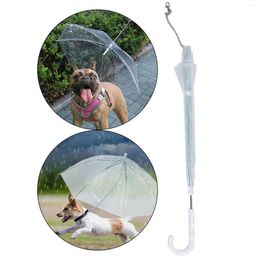 Dog Apparel Pet Umbrella With Leash Clear Cover Rainproof Snowproof Walking Puppy