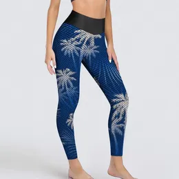 Women's Leggings Summer Palm Trees Yoga Pants Sexy Plant Print Custom Push Up Gym Leggins Women Cute Elastic Sports Tights