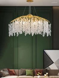 Chandeliers Modern Luxury Crystal LED Chandelier Home Decoration Gold Hanging Light Bedroom Living Room Designer Dining