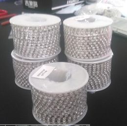 Chandelier Crystal 10 Meters/Lot(1 Roll ) SS12 3mm Rhinestone Strass Silver Plated Metal Cup Chain For Clothes Wedding Dressing DIY