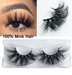 100 Real Mink Hair Lashes 2225 mm 3D Mink Eyelashes Long Full Natural Makeup False Lashes Crisscross Wispies Fluffy Eyelashes E9005305