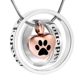 Cremation Jewellery for Pet Paw print Ashes Necklace Memorial Keepsake dog Urn Pendants for Animal Ashes6427291