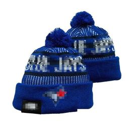 Caps Hats Mens All 32 Teams Knitted Cuffed Pom Blue Jays Beanies Striped Sideline Wool Warm Usa College Sport Knit Hat Hockey Toronto Otcew