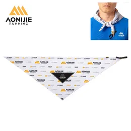 Bandanas AONIJIE E4427 Quick-drying Sports Towel Neck Sun Protection Triangle Running Bag With Cubes For Cooling