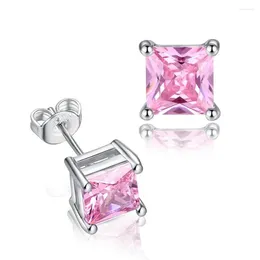 Stud Earrings 2024 Wholesale Fashion Men CZ Crystal Square For Women