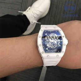 Mens Richardmill Designer Watch Movement Automatic Luxuy Paneaiss Cw Mill White Ceamic Net Ed Same Machine Factory Original