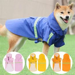 Dog Apparel Waterproof Raincoat For Large Dogs Outdoor Coat Rain Jacket Reflective Clothes Golden Retriever Labrador Husky Big Poncho