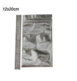 1220cm Heat Sealable Clear Mylar Plastic Zipper Bag Package Retail Reclosable Silver Aluminium Food Grade Packing Zipper Zip Lock 9834564