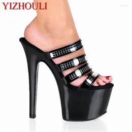 Dance Shoes Colour Bright Eye-catching 17cm High With Thick Bottom Ming Sexy Star Model Po Crystal