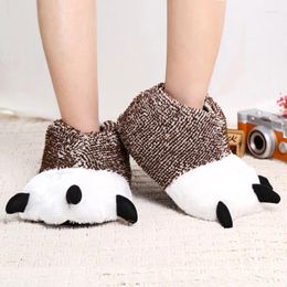 Slippers 2024 Plush Shoes For Women Super Soft Arctic Velvet Cute Bear Cotton Unisex Parent-child