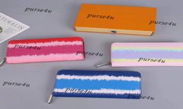 Pastel Zippy Wallet With Box for Women039s Designer Wallets Luxury Small Leather Goods for Women Tie Dye Zip Wallet With Box fo8205610