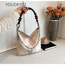 Totes YOUDEYISI Chinese Embroidered Pearl One-shoulder Underarm Bag Female 2024 Style Large-capacity Commuter Tote